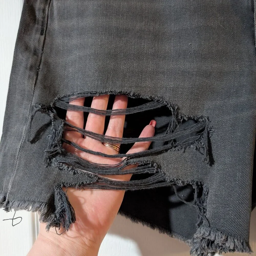NWT AE | Denim Highest Waist Baggy Short in Black